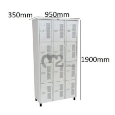 Roupeiro Para Vestiário RGRSP-12 35cm Sobreposto com 12 Portas - com PITÃO - RCH